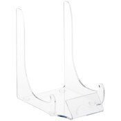 Plymor Clear Acrylic Display Easel with Label Front, 6" H x 3.75" W x 5" D