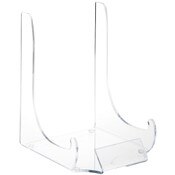 Plymor Clear Acrylic Display Easel with Label Front, 9" H x 6.25" W x 7.5" D