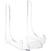 Plymor Clear Acrylic Display Easel with Label Front, 9" H x 6.25" W x 7.5" D