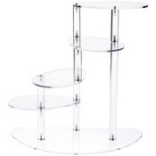 Plymor Clear Acrylic 4-Shelf Spiral Display Riser, 14" H x 14.25" W x 7" D