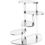 Plymor Mirrored Acrylic 4-Shelf Spiral Display Riser, 14" H x 14.25" W x 7" D