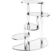 Plymor Mirrored Acrylic 4-Shelf Spiral Display Riser, 14" H x 14.25" W x 7" D