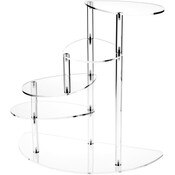 Plymor Clear Acrylic 4-Shelf Spiral Display Riser, 19" H x 19.75" W x 10" D
