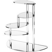 Plymor Mirrored Acrylic 4-Shelf Spiral Display Riser, 19" H x 19.75" W x 10" D