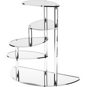 Plymor Mirrored Acrylic 4-Shelf Spiral Display Riser, 19" H x 19.75" W x 10" D