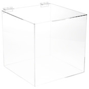 Plymor Clear Acrylic Display Case Box With Hinged Lid, 10" x 10" x 10"