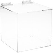 Plymor Clear Acrylic Display Case Box With Hinged Lid, 6" x 6" x 6"
