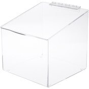 Plymor Clear Acrylic Display Case Box With Angled Top & Hinged Lid, 10" x 10" x 10"