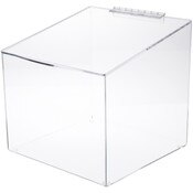 Plymor Clear Acrylic Display Case Box With Angled Top & Hinged Lid, 12" x 12" x 12"