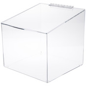 Plymor Clear Acrylic Display Case Box With Angled Top & Hinged Lid, 12" x 12" x 12"