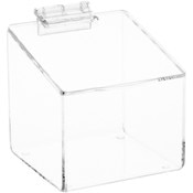 Plymor Clear Acrylic Display Case Box With Angled Top & Hinged Lid, 4" x 4" x 4"