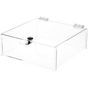 Plymor Clear Acrylic Locking Countertop Display Case, 4" H x 10" W x 10" D