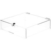 Plymor Clear Acrylic Locking Countertop Display Case, 4" H x 14" W x 14" D