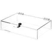 Plymor Clear Acrylic Locking Countertop Display Case, 2.75" H x 12" W x 8" D