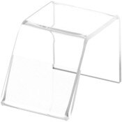 Plymor Clear Acrylic Sign-Holder Display Riser, 1.25" H x 1.25" W x 1.75" D (3/32" thick) (1" x 1.25" Sign)