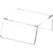 Plymor Clear Acrylic Sign-Holder Display Riser, 1.25" H x 2.5" W x 2.75" D (3/32" thick) (1" x 2.5" Sign)