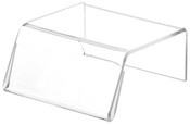 Plymor Clear Acrylic Sign-Holder Display Riser, 1.75" H x 3.5" W x 4.25" D (1.5" x 3.5" sign)