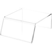 Plymor Clear Acrylic Sign-Holder Display Riser, 3.25" H x 6.5" W x 8.25" D (3" x 6.5" sign)