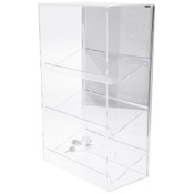 Plymor Clear Acrylic Locking Display Case With 3 Angled Shelves (Mirrored), 21.75" H x 13.25"W x 7.5" D