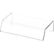 Plymor Clear Acrylic Sign-Holder Display Riser, 1.25" H x 5" W x 2.75" D (1" x 5" sign)