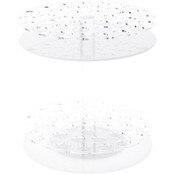 Plymor Clear & White Acrylic Revolving Display for 72 Round Lipstick Tubes, 9.75" H x 9" W