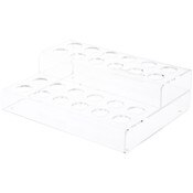 Plymor Clear Acrylic 2-Level Display Stand for 24 Round Lipstick Tubes, 3" H x 9.5" W x 7.5" D