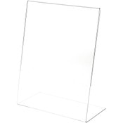 Plymor Clear Acrylic Sign Display / Literature Holder (Angled), 11" W x 14" H
