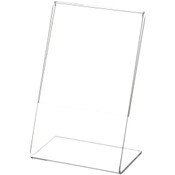Plymor Clear Acrylic Sign Display / Literature Holder (Angled), 3.5" W x 5.5" H