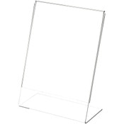Plymor Clear Acrylic Sign Display / Literature Holder (Angled), 6" W x 8" H