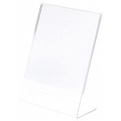 Plymor Clear Acrylic Sign Display / Literature Holder (Angled), 8.5" W x 11" H