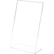 Plymor Clear Acrylic Sign Display / Literature Holder (Angled), 8.5" W x 14" H