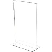 Plymor Clear Acrylic Sign Display / Literature Holder (Bottom-Load), 8.5" W x 14" H
