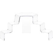 Plymor Clear Acrylic 3-Step, 2-Sided Stair Display Riser, 5.25" H x 11.5" W x 6.5" D