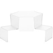Plymor Frosted Acrylic 2-Step, 2-Sided Stair Display Riser 6.5" H x 14" W x 10" D
