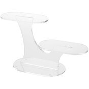 Plymor Clear Acrylic Oval 2-Item Display Riser, 7.5" H x 13.5" W x 5" D