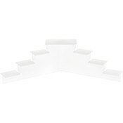 Plymor Frosted Acrylic 7-Item Mini Display Stairs, 4.125" H x 14.75" W x 6" D