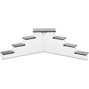 Plymor Black Acrylic (Mirrored) 7-Item Mini Display Stairs, 6.125" H x 21" W x 7" D