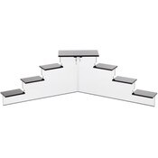 Plymor Black Acrylic (Mirrored) 7-Item Mini Display Stairs, 6.125" H x 21" W x 7" D