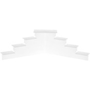Plymor Frosted Acrylic 7-Item Mini Display Stairs, 6.125" H x 21" W x 7" D