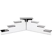 Plymor Black Acrylic (Mirrored) 7-Item Mini Display Stairs, 8.125" H x 28" W x 9" D
