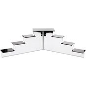 Plymor Black Acrylic (Mirrored) 7-Item Mini Display Stairs, 8.125" H x 28" W x 9" D