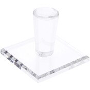 Plymor Clear Acrylic Display Sphere Holder Riser, 1.5" H x 1.5" W x 1.5" D (0.75" Circle)