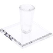 Plymor Clear Acrylic Display Sphere Holder Riser, 1.5" H x 1.5" W x 1.5" D (0.75" Circle)