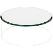 Plymor Clear Acrylic Cylinder Display Riser with Mirror Top, 2" H x 5" D