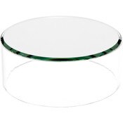 Plymor Clear Acrylic Cylinder Display Riser with Mirror Top, 2" H x 5" D