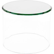 Plymor Clear Acrylic Cylinder Display Riser with Mirror Top, 4" H x 5" D