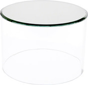 Plymor Clear Acrylic Cylinder Display Riser with Mirror Top, 2" H x 6" D