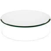 Plymor Clear Acrylic Cylinder Display Riser with Mirror Top, 2" H x 8" D