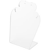 Plymor Frosted Acrylic Necklace/Earring Combo Display Stand, 4.625" W x 3" D x 5.25" H