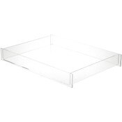 Plymor Clear Acrylic Rectangular Open Top Merchandise Display Tray, 24" W x 18" D x 3.75" H